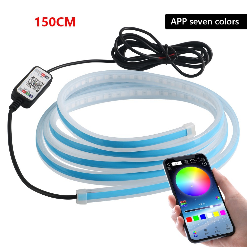 150cm Start Scan Dynamic RGB APP LED DRL Hood Lights Strip Daytime Running Light