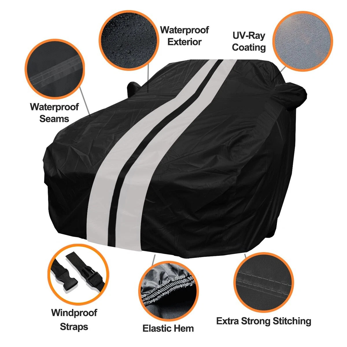 6 Layer PEVA COTTON Car Cover 100% Waterproof Outdoor Indoor For FORD MUSTANG GT