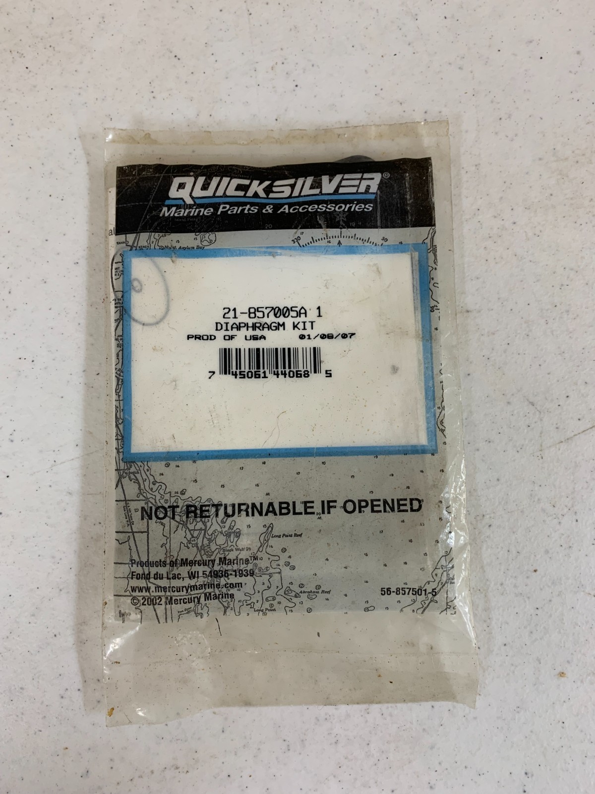 GENUINE NOS MERCURY DIAPHRAGM KIT 21-857005A1 BX56R GENUINE NOS MERCURY DIAPHRAGM KIT 21-857005A1 BX56R