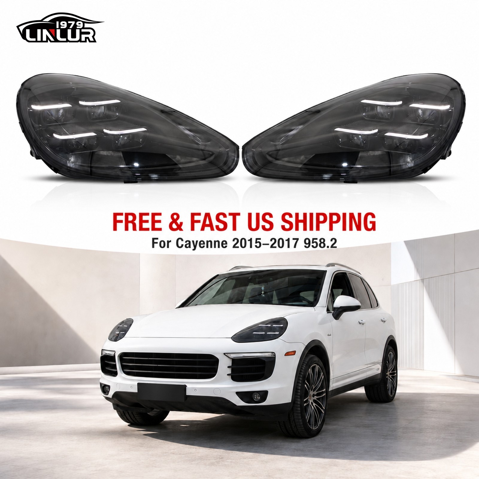 2025 PDLS LED Headlights For 2015-2017 Porsche Cayenne 958.2 Orignal LED US SPEC