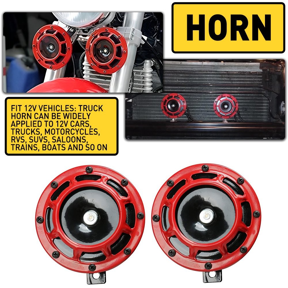 2* 110db Super Horn Tone Super Loud Compact Electric Blast Tone Car Air Horn 12V