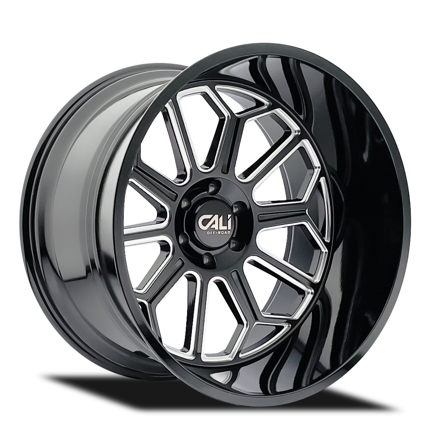 Cali Off-Road Wheels 9117 Auburn 24x14 -76 Gloss Black Milled 6x135 (QTY 4)
