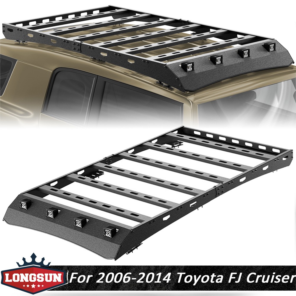 For 2006-2014 Toyota FJ Cruiser 800LBS Roof Rack Cargo Basket Cargo Rack w/Light