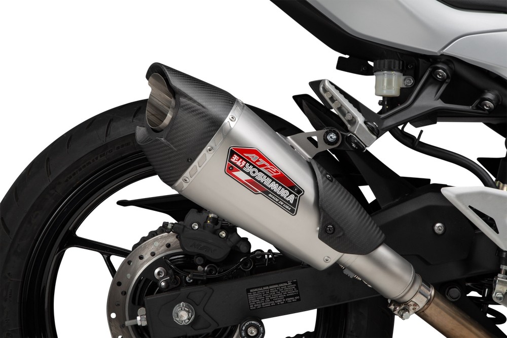 Yoshimura AT-2 Slip On Exhaust 14730BP520 for 18-26 Kawasaki Ninja 400 500