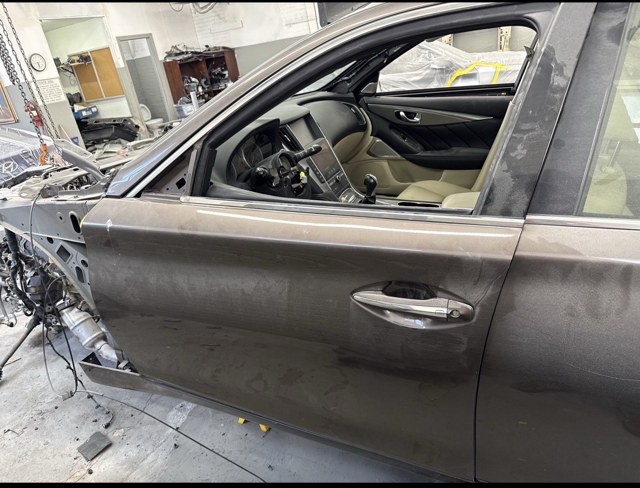 INFINITI Q50 FRONT LEFT DRIVER SIDE DOOR SHELL PANEL OEM 2014 - 2020 BROWN PAINT