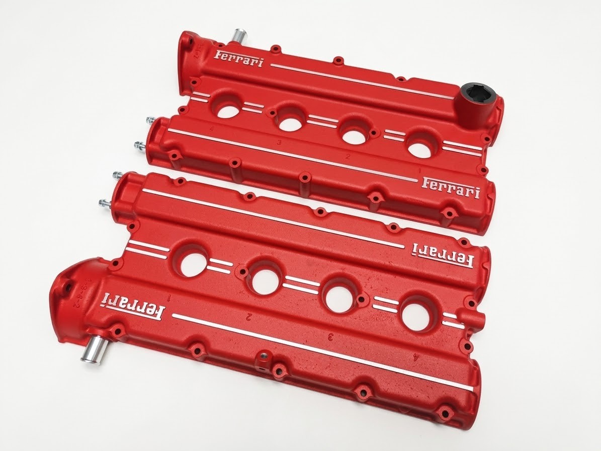 Ferrari 308 208 Dino GTB GTS GT4 Rocker Valve Cam Covers Set 2V Restored Red