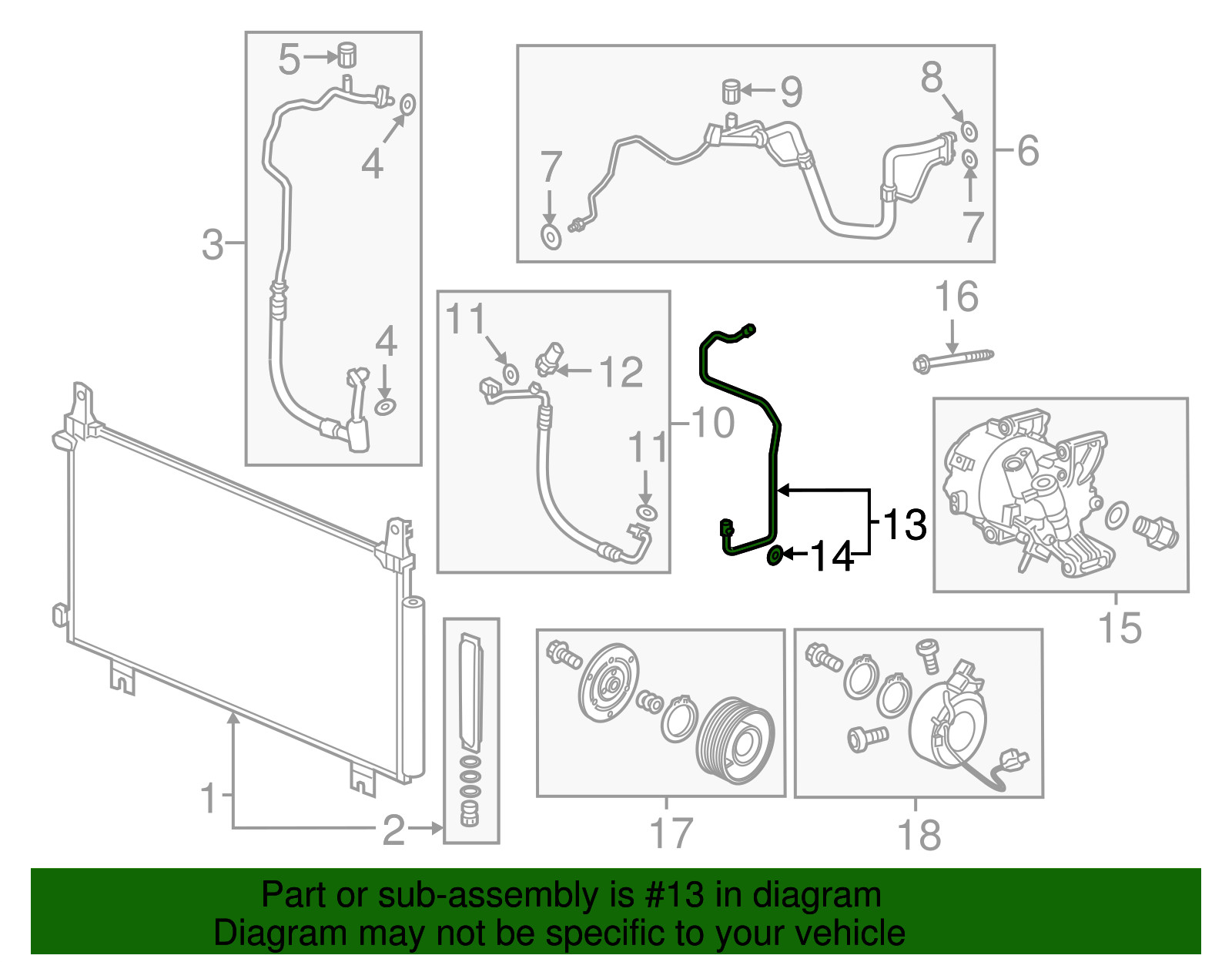 2017-2022 Honda CR-V Genuine AC Receiver Pipe Line OEM New 2017-2022 Honda CR-V Genuine AC Receiver Pipe Line OEM New