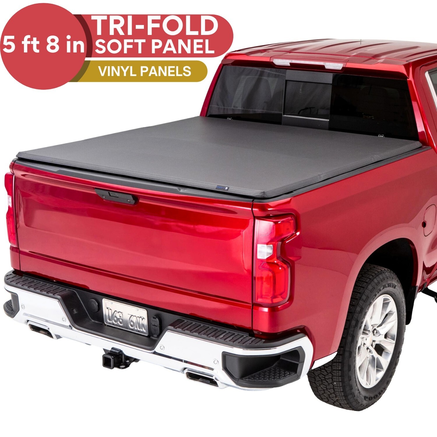 TACTIK Tri-Fold Soft Tonneau Cover for 5'8