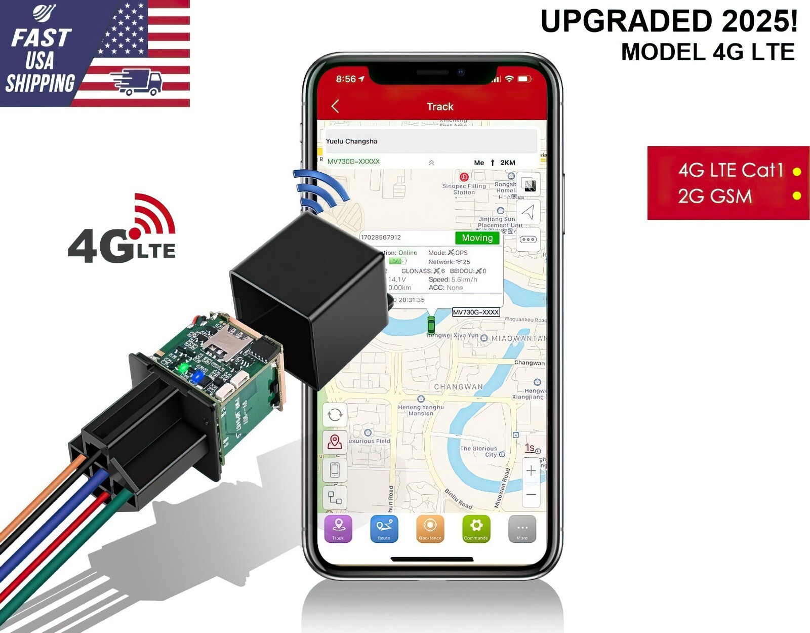 GPS Tracker Relay Real Time 4G Locator Anti-Theft Hidden Car GPS Relay +SIM