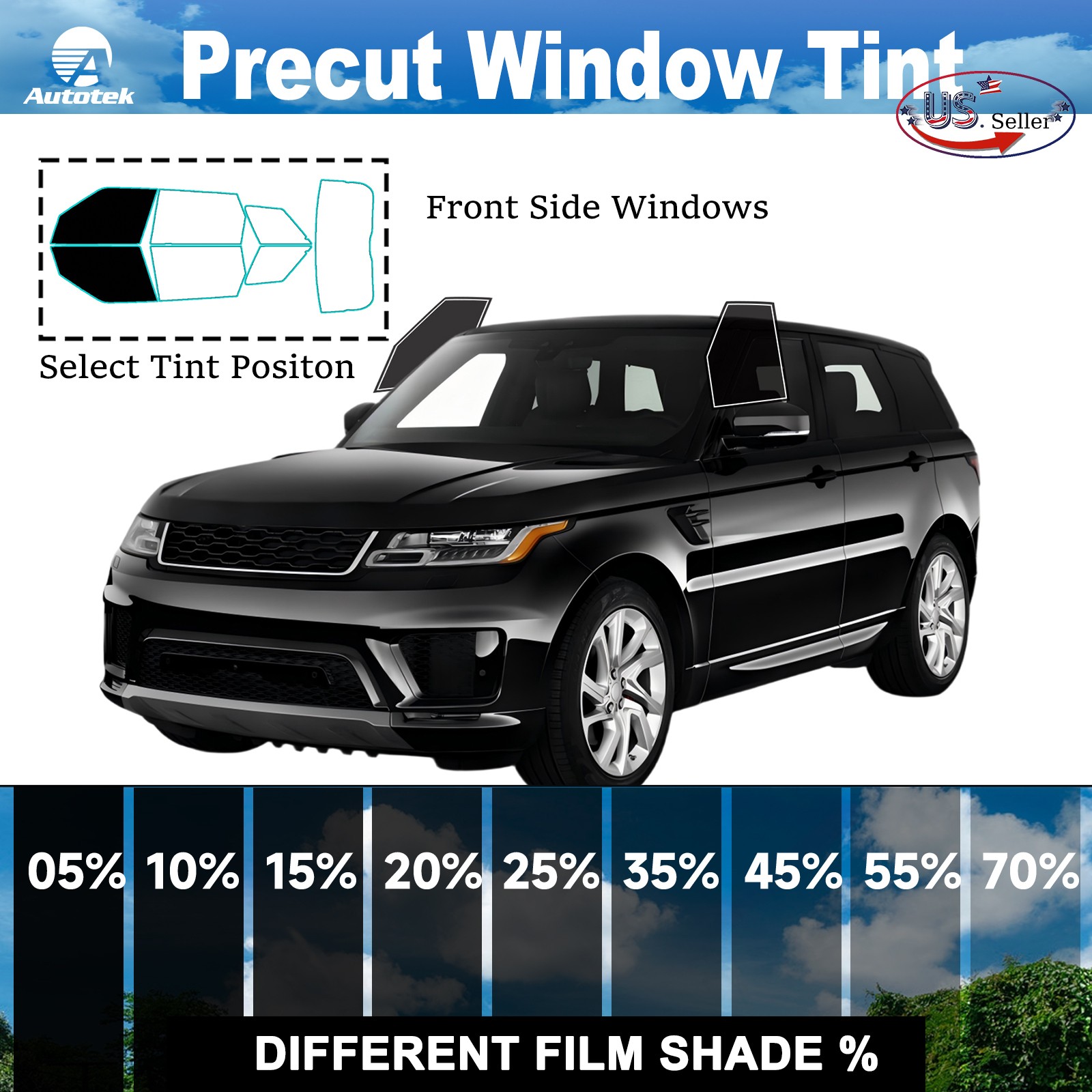PreCut Film Front 2 Door Windows Tint For Land Rover Range Rover Sport 2014-2022