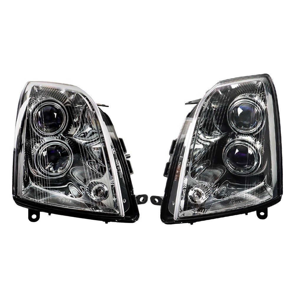 Labwork LH+RH Headlights For Cadillac STS 2005-2011 Halogen Black Housing Clear