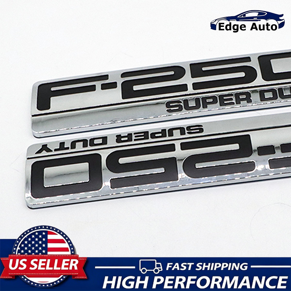 2Pcs Fender / Tailgate Badge For F-250 Super Duty Emblem Chrome Black Nameplate 2Pcs Fender / Tailgate Badge For F-250 Super Duty Emblem Chrome Black Nameplate