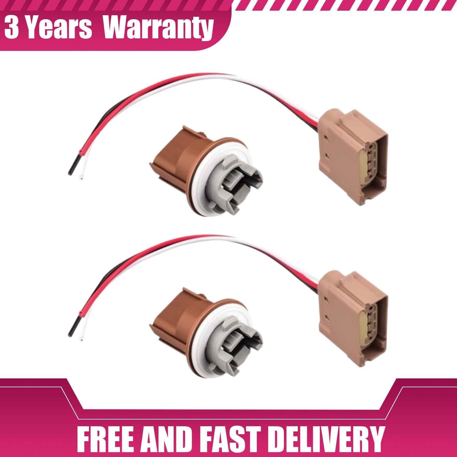 2x Turn Signal Parking Lamp Plug+Pigtail Connector 2U5Z13411SA For FORD F250