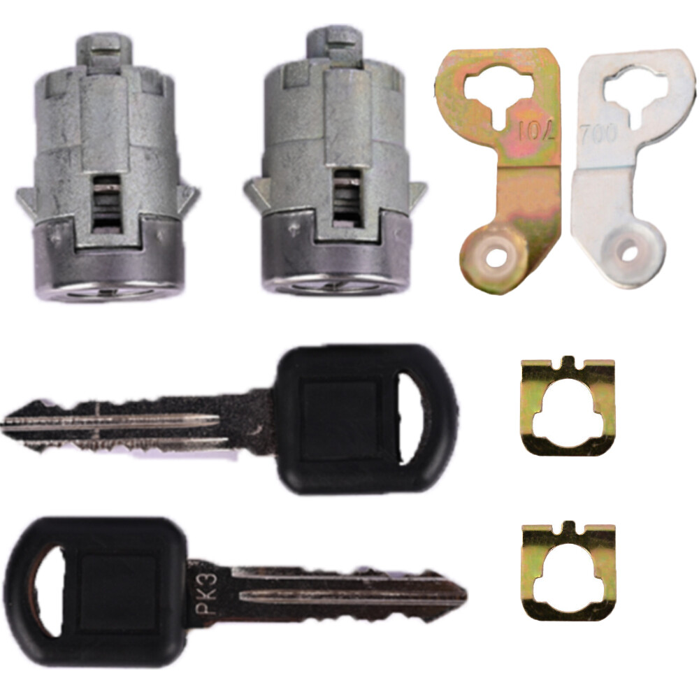 LEFT&RIGHT Door Lock Cylinder Keys & Clips For 2001-2006 CHEVY SILVERADO TAHOE