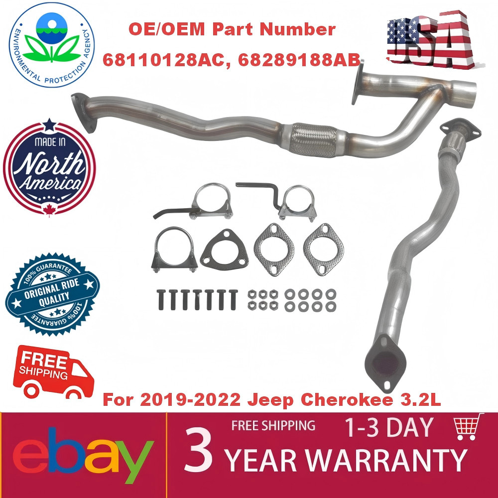 FOR 2019-2022 Jeep Cherokee 3.2L EXHAUST FLEX PIPES left and right side US FOR 2019-2022 Jeep Cherokee 3.2L EXHAUST FLEX PIPES left and right side US