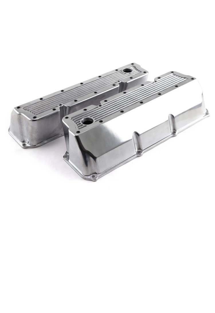 Ford 351C Cleveland Polished Aluminum Elite Valve Covers Tall w/Hole