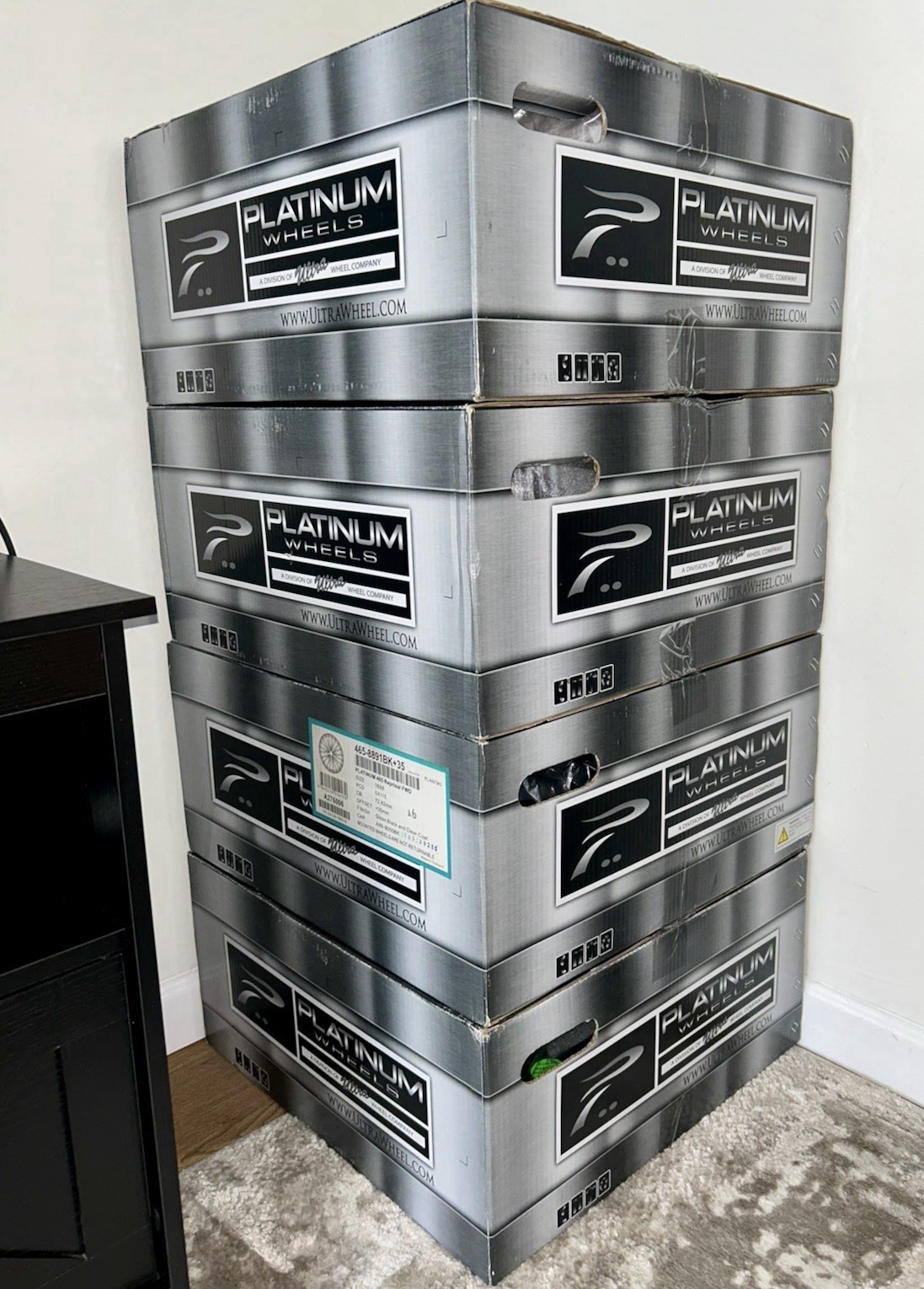 Platinum 465 Reprisal 18x8 5x115 +35mm Gloss Black Wheels Rims Brand New In Box