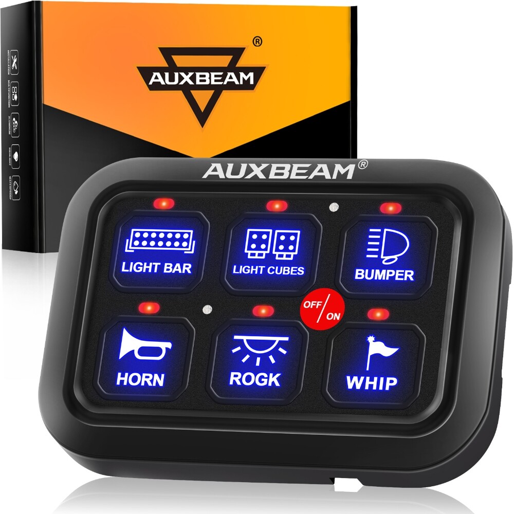 Auxbeam BC60 Gang Touch Switch Panel 6 Lights Control for Car Truck Boat UTV ATV