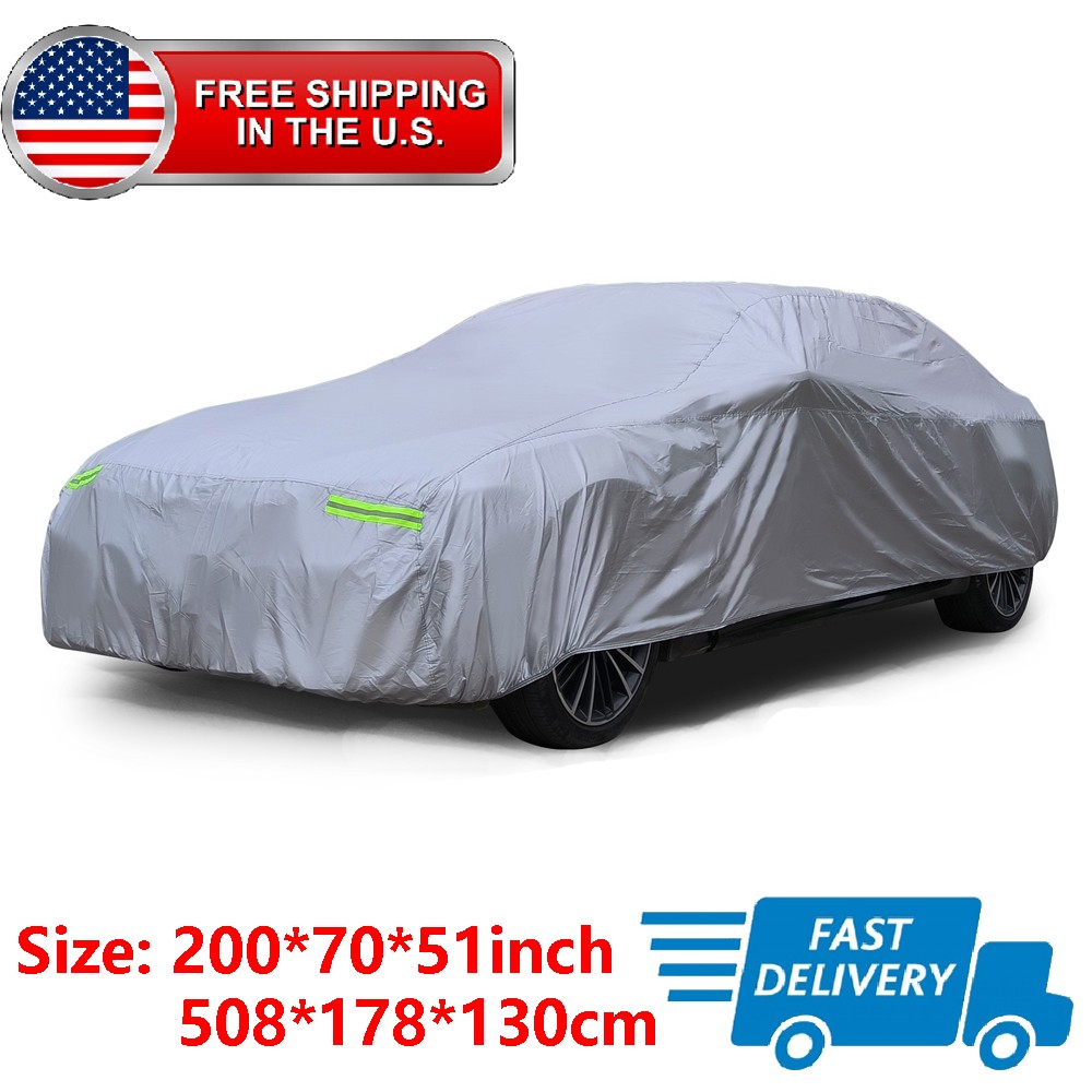 Heavy Duty Waterproof Full Car Cover All Weather Protection Outdoor Dustproof US