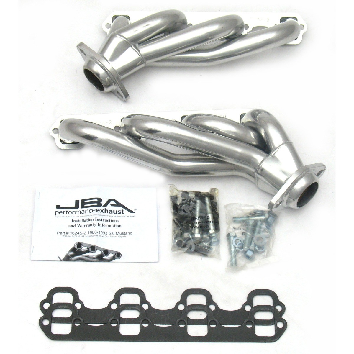 Exhaust Headers Fits Ford Lincoln Mustang Mark VII 5.0L V8 JBA 1624S-2JS Exhaust Headers Fits Ford Lincoln Mustang Mark VII 5.0L V8 JBA 1624S-2JS