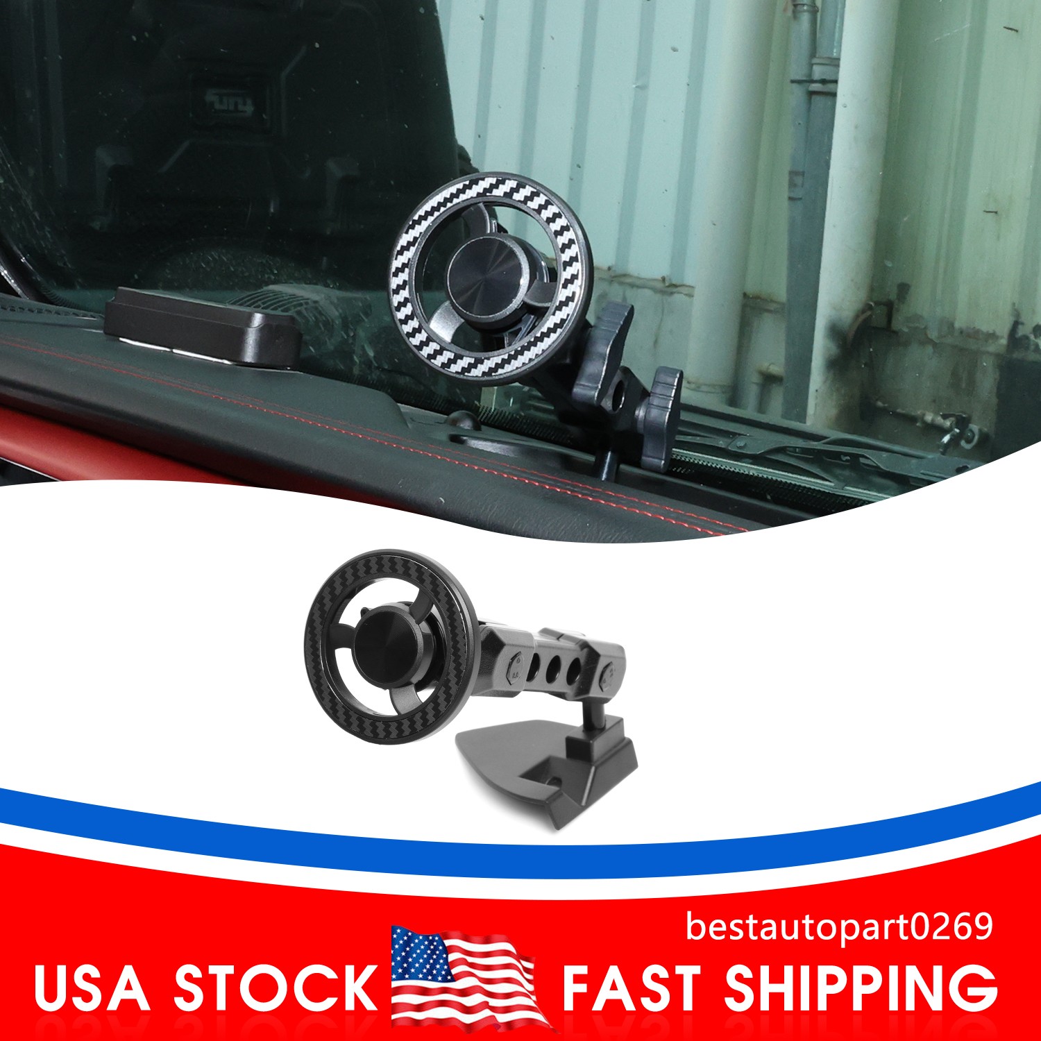 Magnetic Center Console Left Phone Holder Bracket Stand For Jeep Wrangler JL 18+
