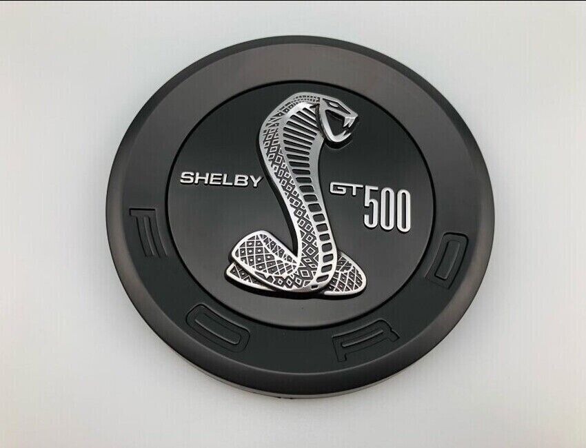 Black Shelby Gt 500 Rear Decklid Trunk Round Emblem Badge Plastic (5.9 INCH)