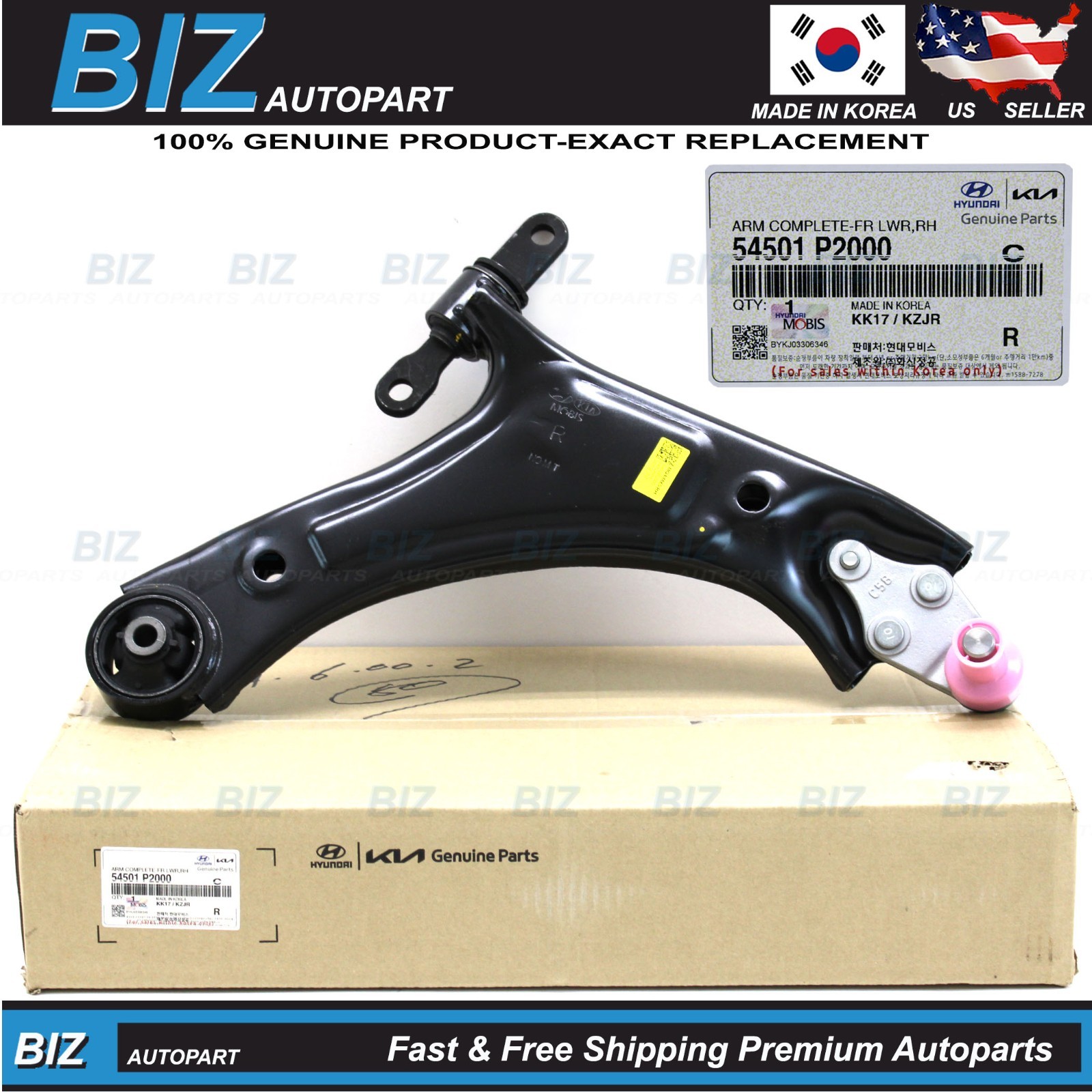 Genuine FR Control Arm RIGHT for 2021-26 Santa Cruz Santa Fe Sorento 54501-P2000