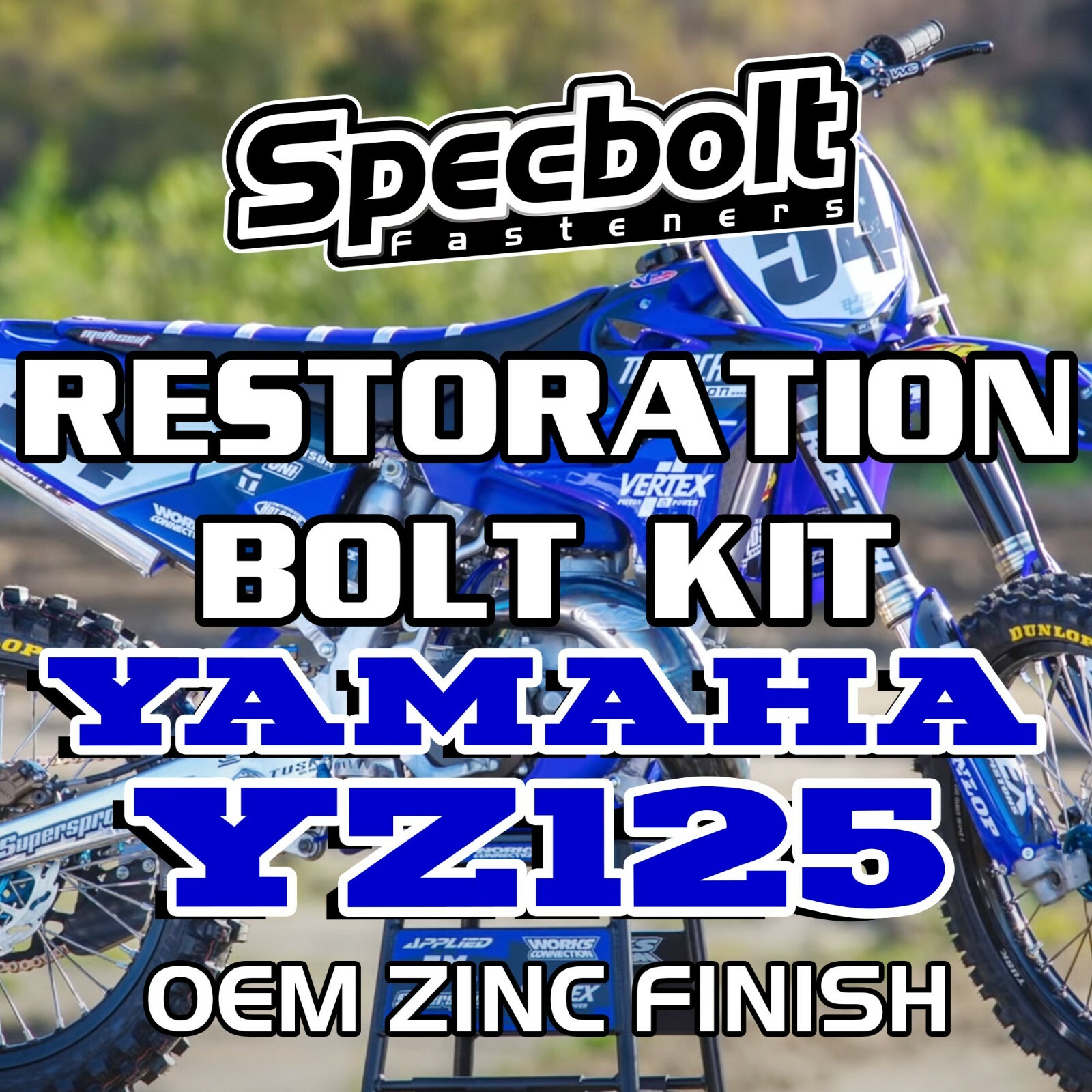 YZ125 Restoration Bolt Kit For Yamaha YZ 125 81-23 Specbolt OEM Zinc Finish YZ125 Restoration Bolt Kit For Yamaha YZ 125 81-23 Specbolt OEM Zinc Finish