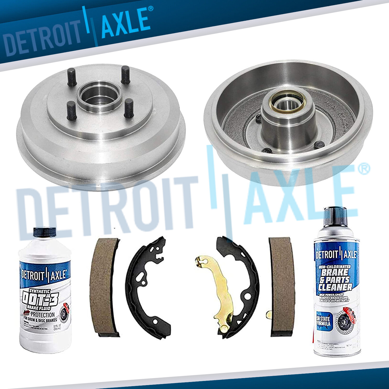 Rear Brake Drums and Brake Shoes Kit for 2000 - 2008 Ford Focus Excludes SVT