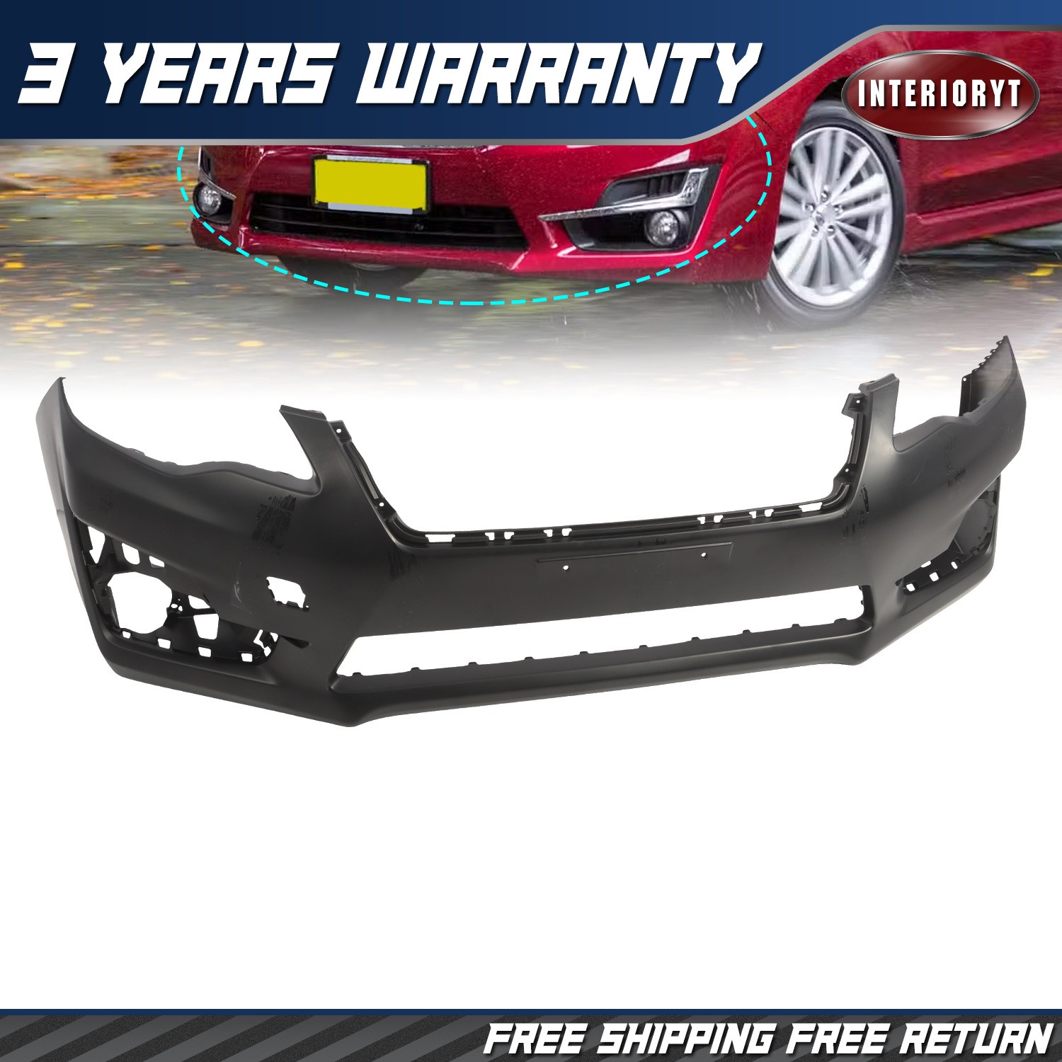 Front Bumper Cover For 2015-2016 Subaru Impreza Sedan Primed SU1000179