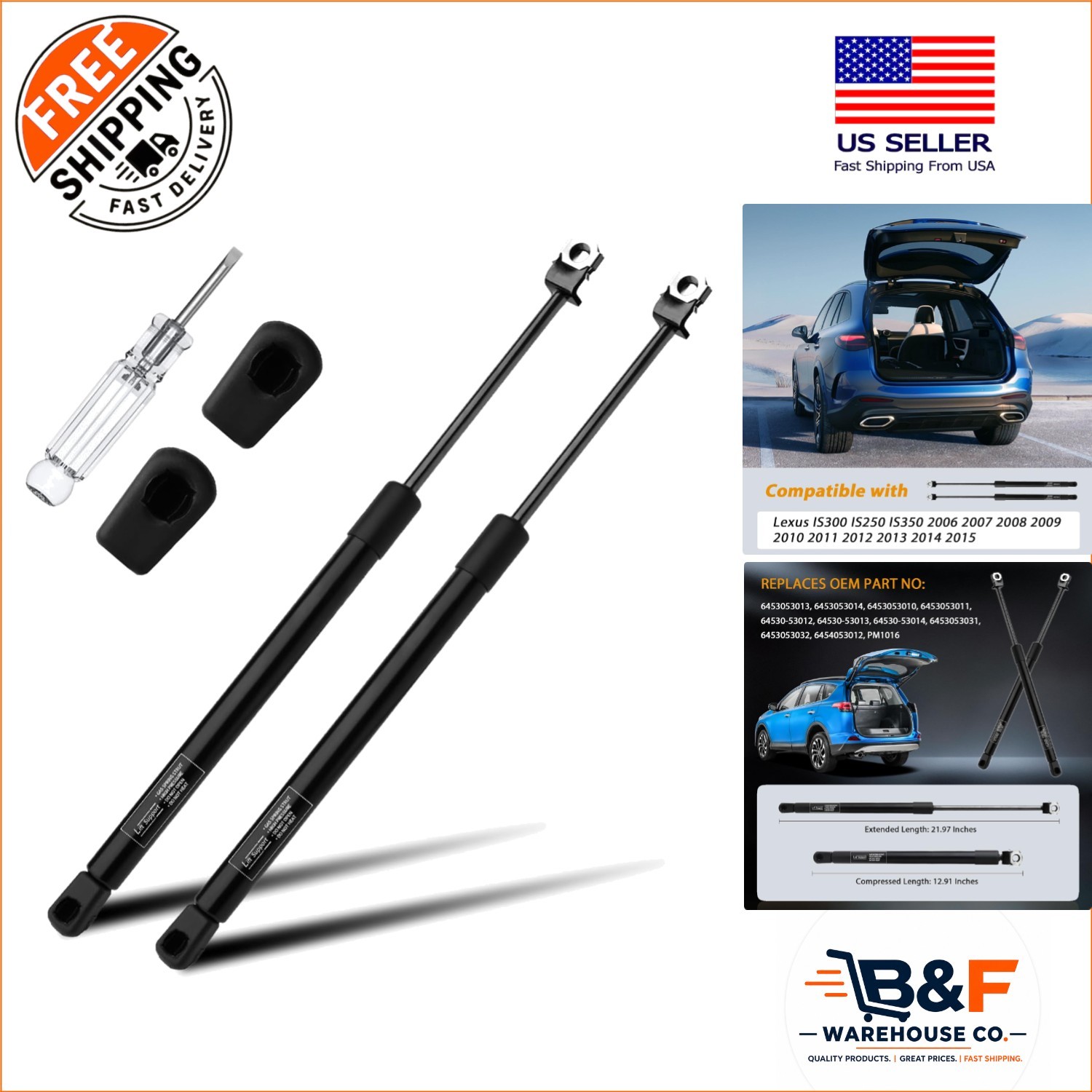 Effortless Trunk Operation with Rear Lift Struts for Lexus IS Series (08-15)