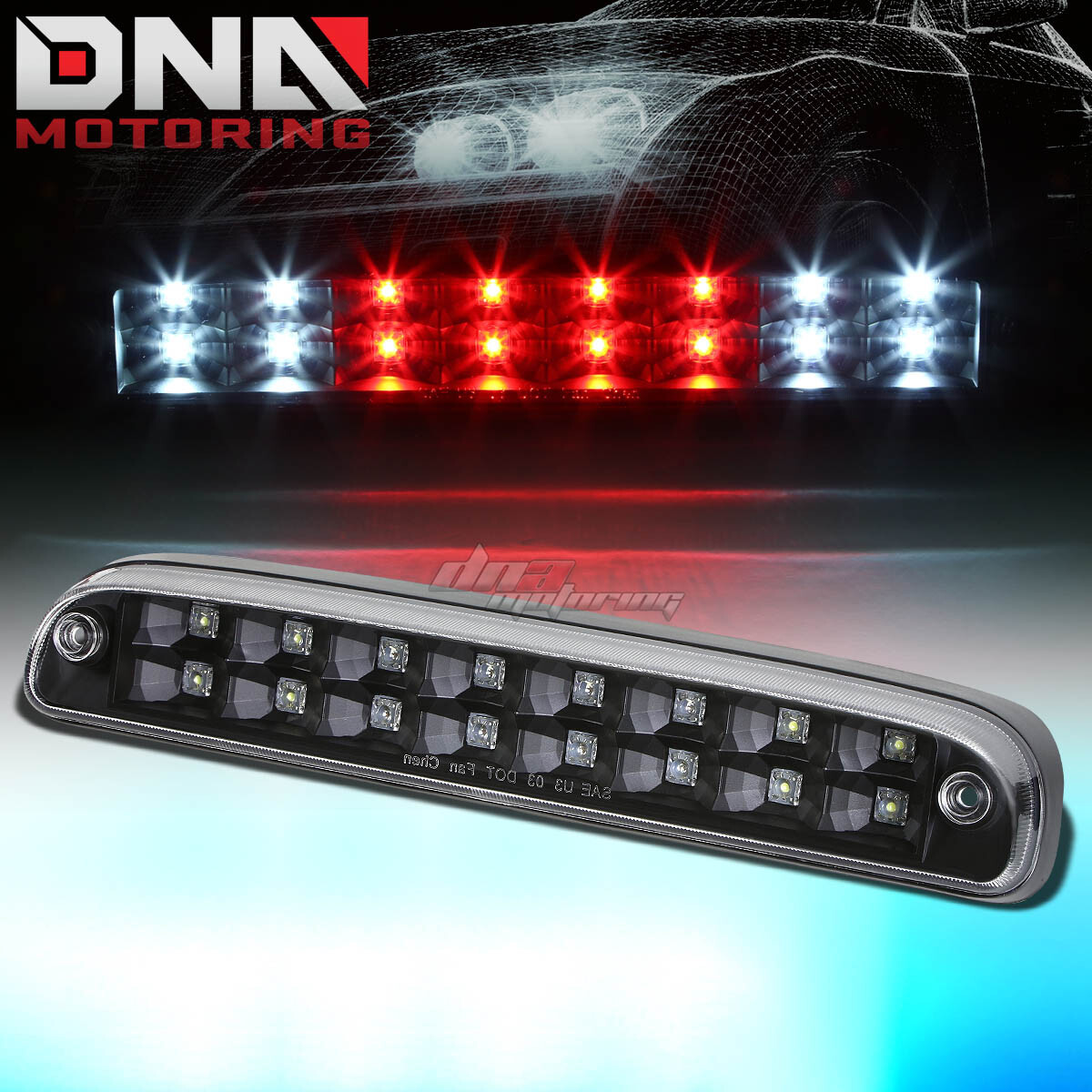 FOR 1999-2016 SUPER DUTY/RANGER 2-ROW LED 3RD TAIL BRAKE LIGHT STOP LAMP BLACK FOR 1999-2016 SUPER DUTY/RANGER 2-ROW LED 3RD TAIL BRAKE LIGHT STOP LAMP BLACK