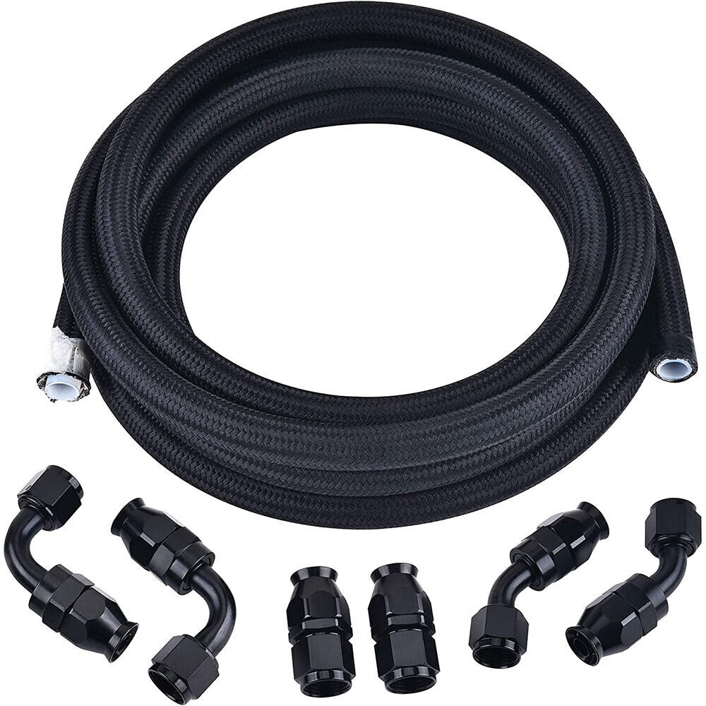 4AN-6AN-8AN-10AN Nylon Braided PTFE Fuel Line 10FT 16FT 20FT Fitting Hose Kit