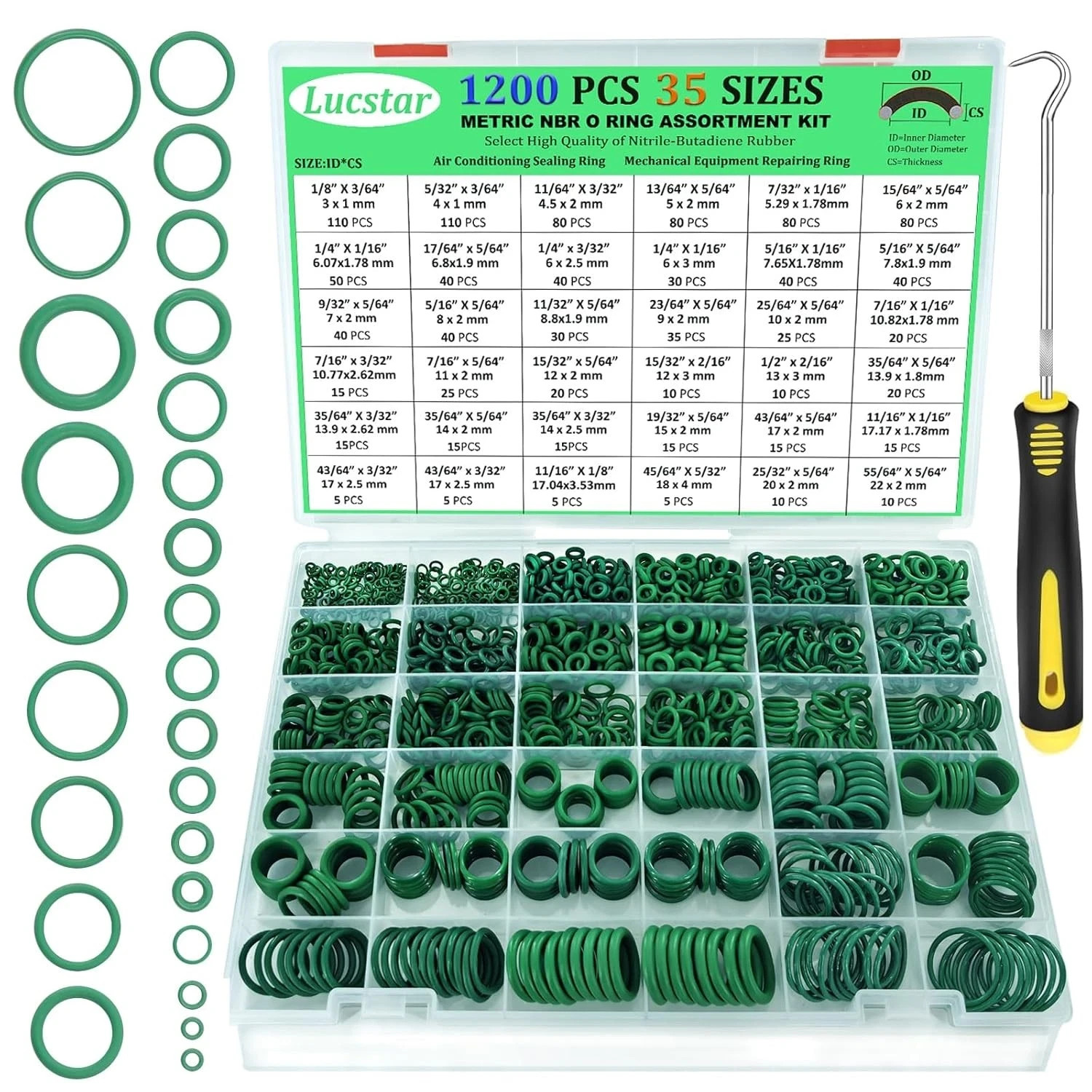 O Ring, 1200PCS 35 Sizes Nitrile Rubber O Rings Assortment Kit,Car O Ring, 1200PCS 35 Sizes Nitrile Rubber O Rings Assortment Kit,Car