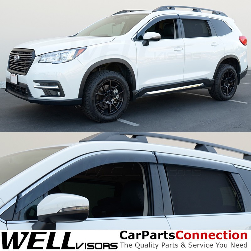 WELLvisors For Subaru Ascent 19-26 Window Visor Chrome Trim Rain Guard Deflector WELLvisors For Subaru Ascent 19-26 Window Visor Chrome Trim Rain Guard Deflector