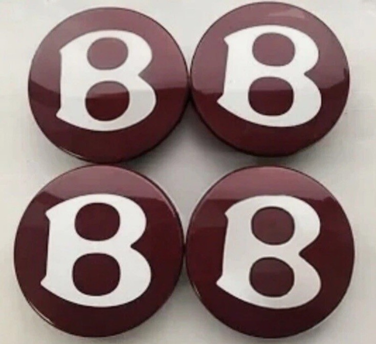 4 Piece Set Of Red Wheel Centre Caps 68mm Fits Bentley 2009-2017 Continental 4 Piece Set Of Red Wheel Centre Caps 68mm Fits Bentley 2009-2017 Continental