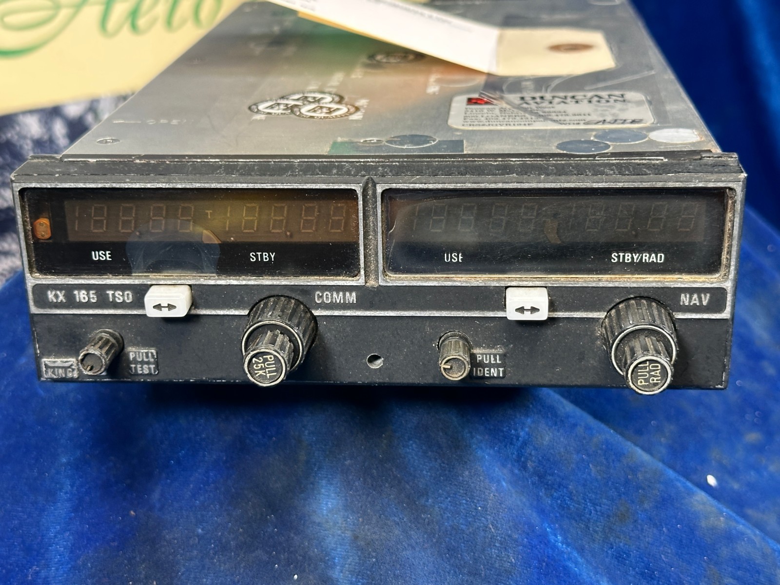 BENDIX KING VHF NAV COMM 28volt M# KX165 P/N: 069-1025-04 REPAIRS REQ\'D