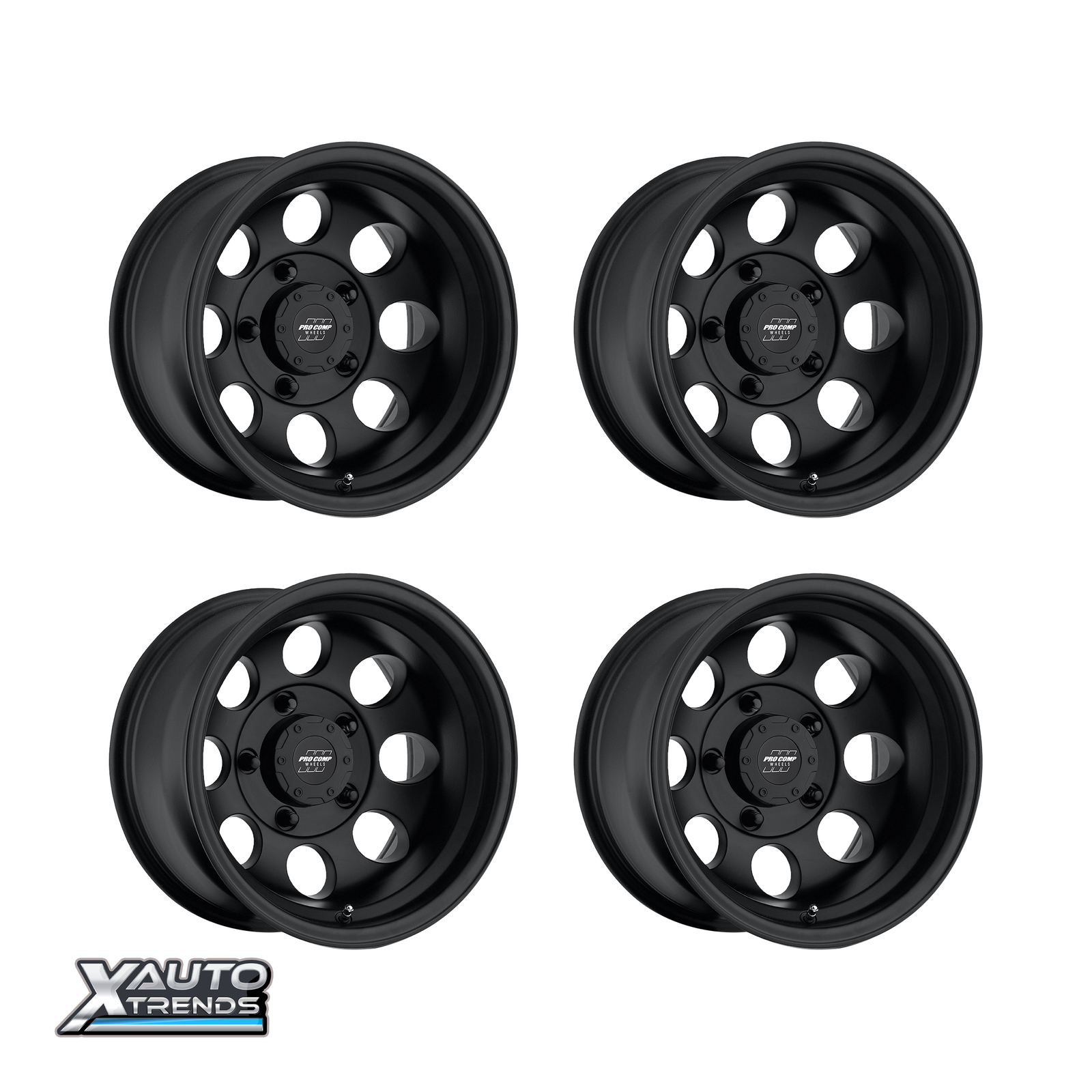 Pro Comp PA69 Vintage Flat Black 15X10 5X139.7 -47mm (Set of 4)