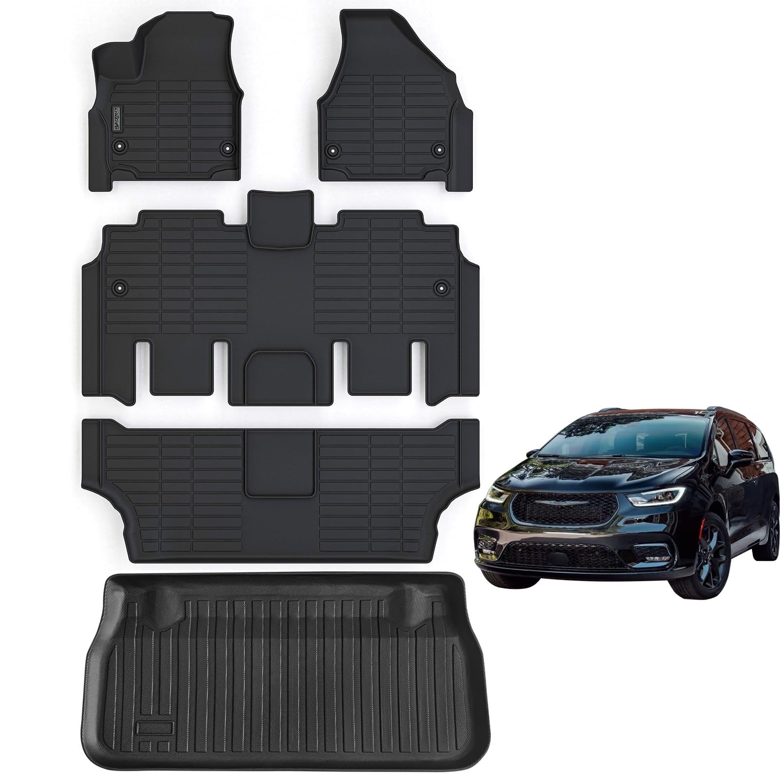LJWAITO Floor Mats for For 2017-2025 Pacifica Gas, Mat & Trunk 