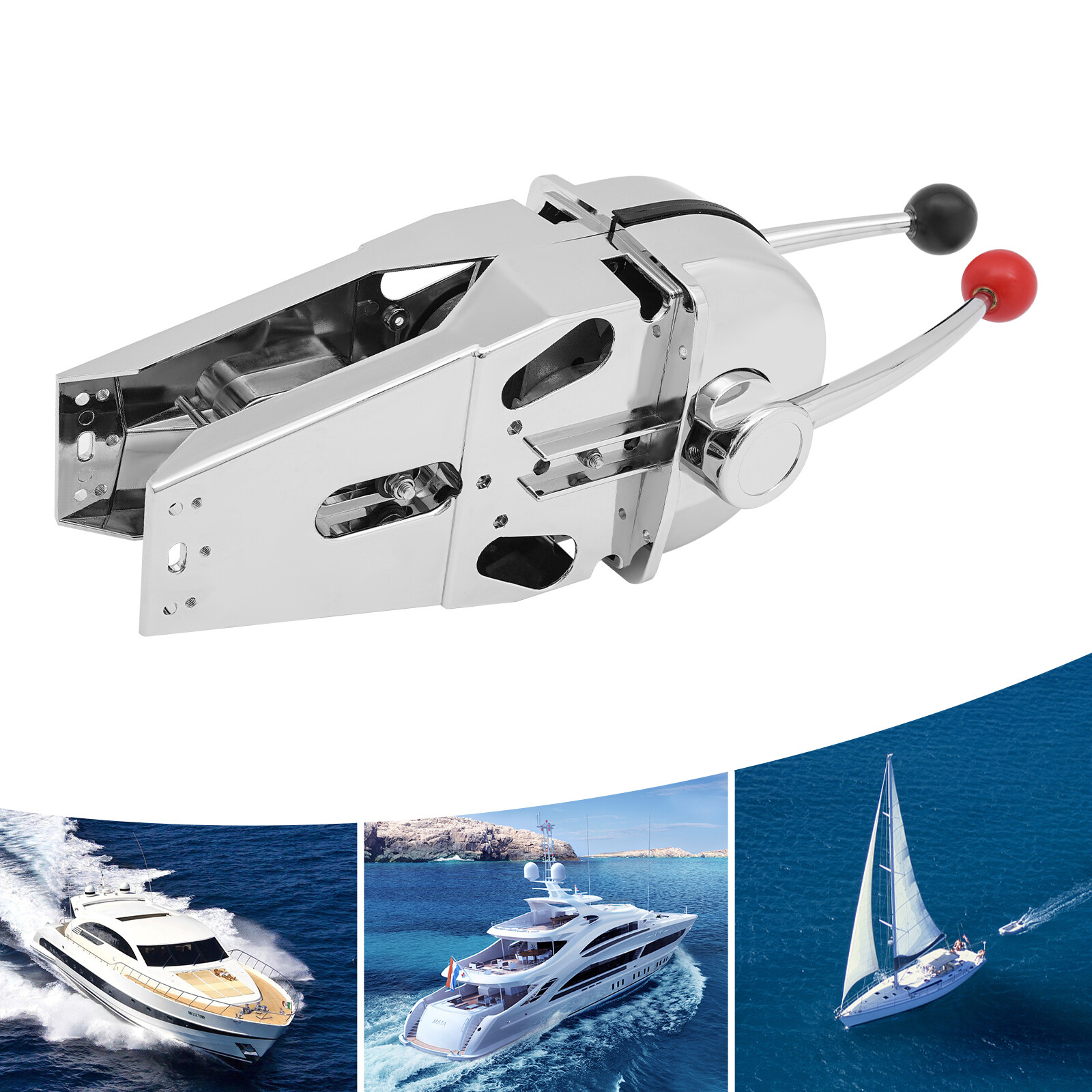 Twin Lever Marine Dual Engine Throttle Control Boat Handle Universal Control USA