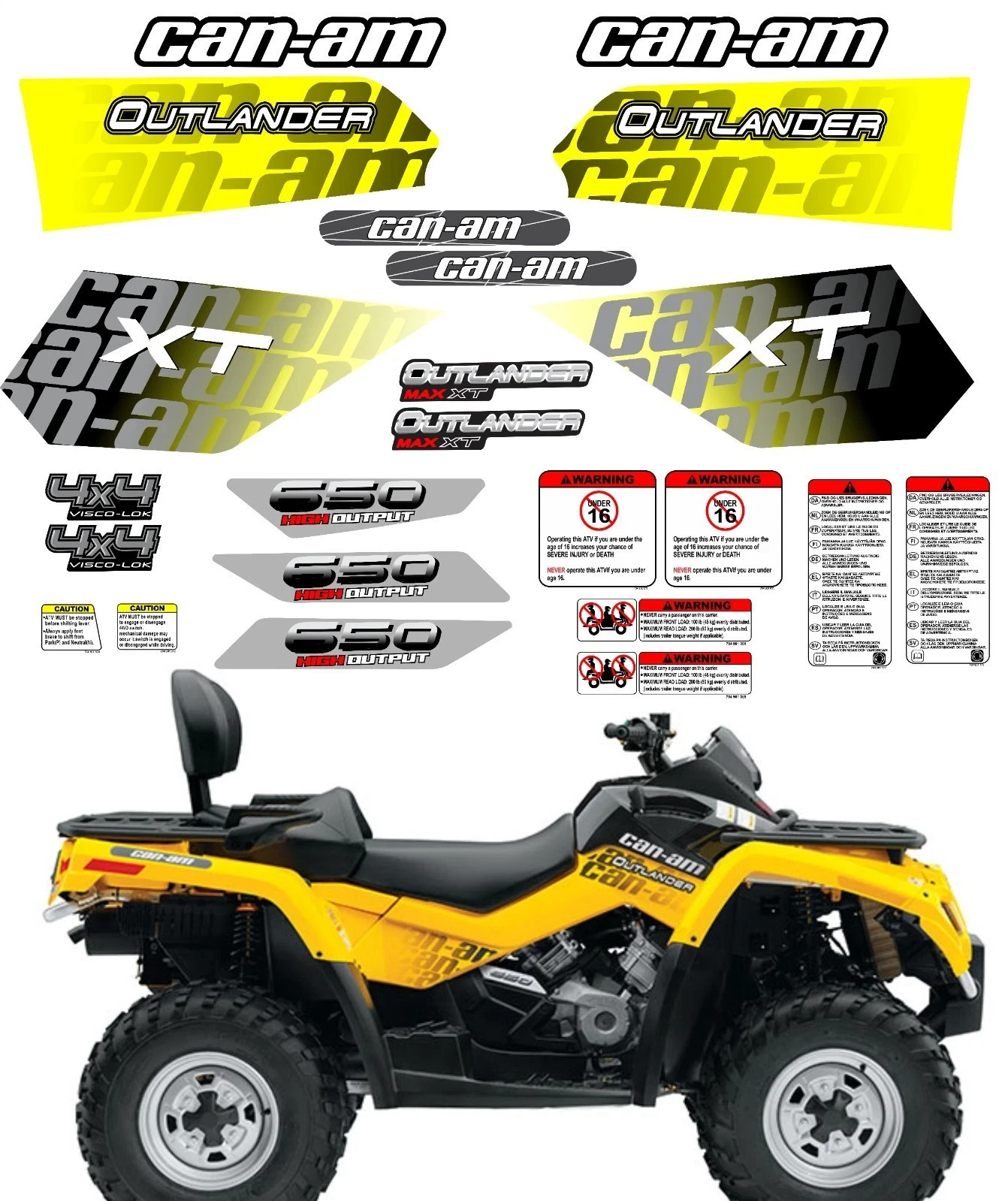 ATV Graphics Decals Stickers for Can-Am Outlander 650 XT
