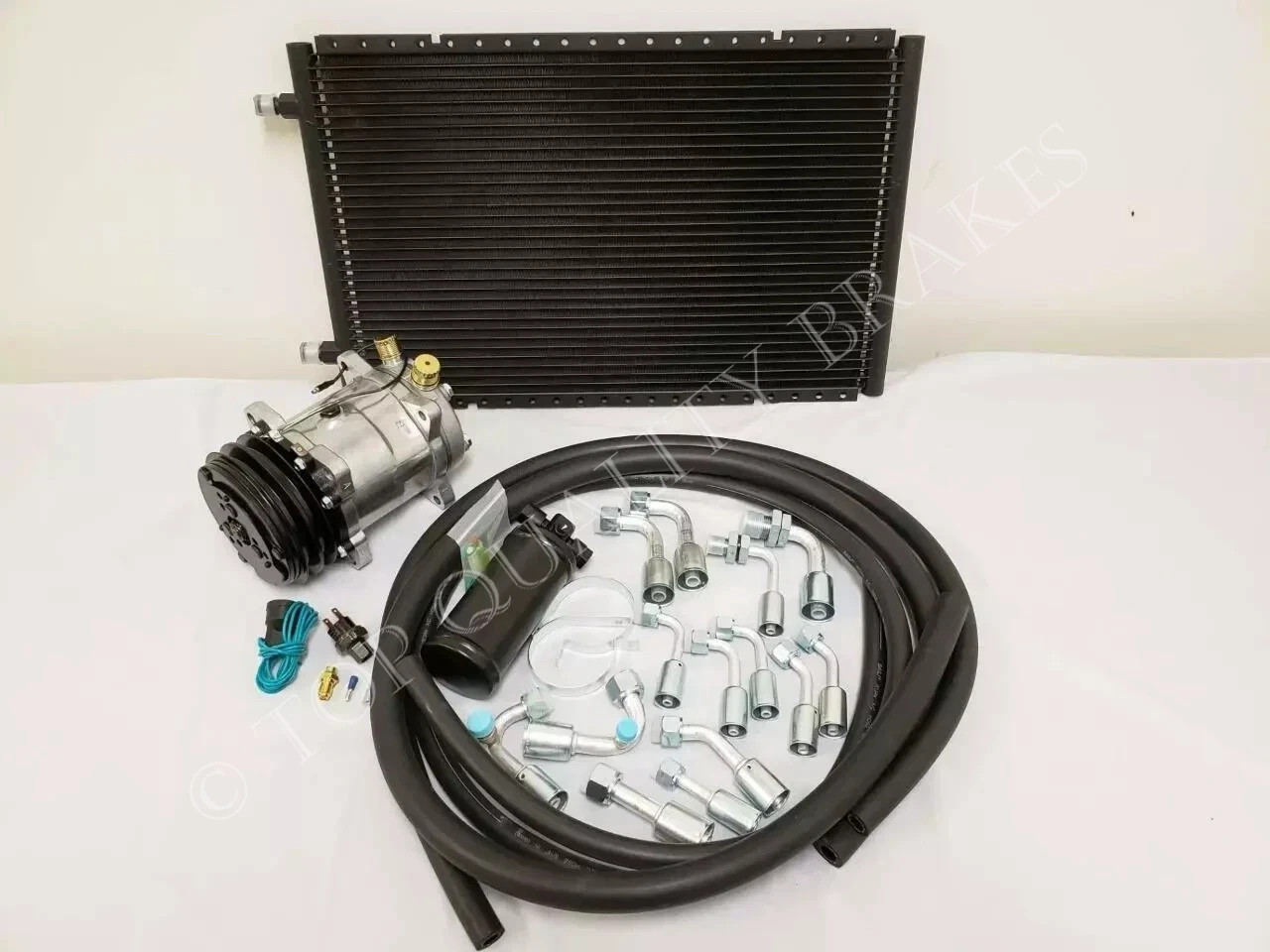 Universal AC Air Conditioning Drier Kit 14 x 24 Condenser Plain Compressor Hoses
