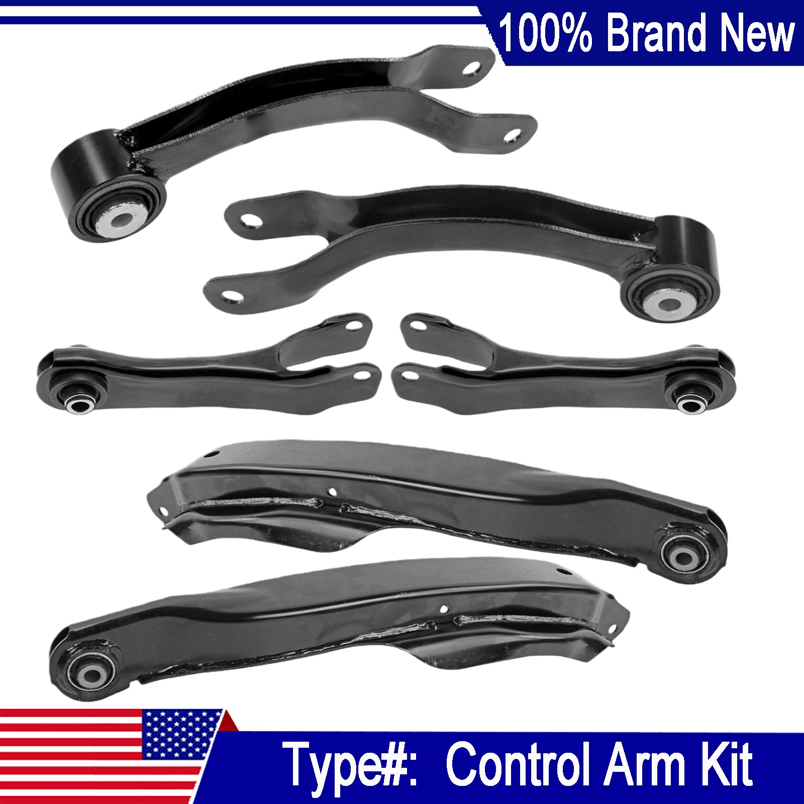 New 6Pcs Rear Upper & Lower Control Arms Lateral Set For Jeep Cherokee 2014-2022