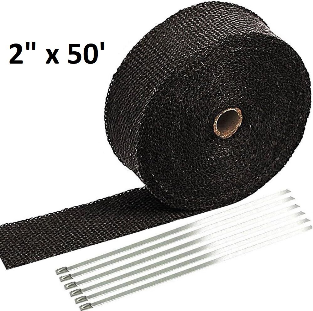 Rollo De Envoltura Termica De Escape De Titanio De 2 Rollo De Envoltura Termica De Escape De Titanio De 2
