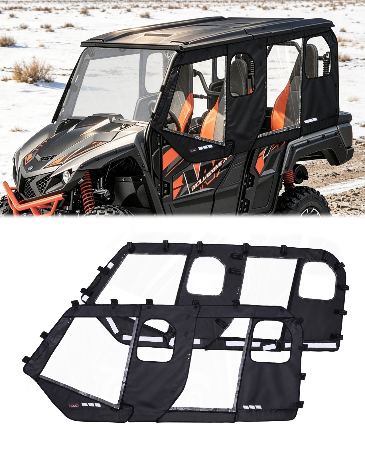 2pc Soft Cab Enclosures Roll Up Window for Yamaha Wolverine RMAX4/ SE 2021-2026 2pc Soft Cab Enclosures Roll Up Window for Yamaha Wolverine RMAX4/ SE 2021-2026