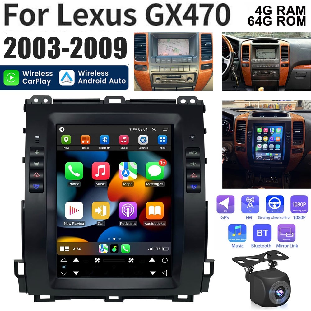For 2003-2009 Lexus GX470 CarPlay Android 13 Car Radio Stereo QLED DSP For 2003-2009 Lexus GX470 CarPlay Android 13 Car Radio Stereo QLED DSP