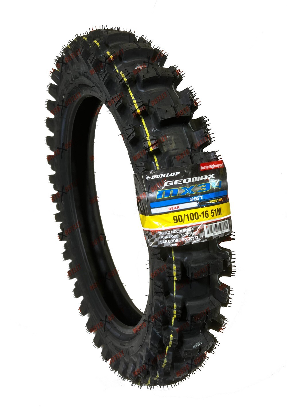 Dunlop MX34 90/100-16 Rear Tire Dirt Bike MX 34 Geomax 90 100 16 45273509 Dunlop MX34 90/100-16 Rear Tire Dirt Bike MX 34 Geomax 90 100 16 45273509