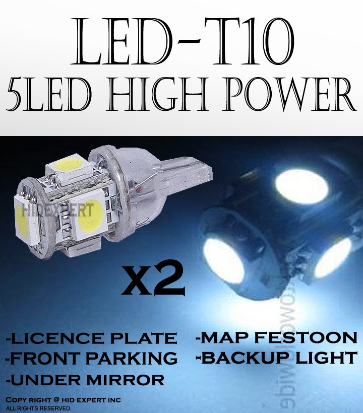 2 pairs T10 5 LED 5050 Chips White Install Plug & Play Replace Map Light W994 2 pairs T10 5 LED 5050 Chips White Install Plug & Play Replace Map Light W994