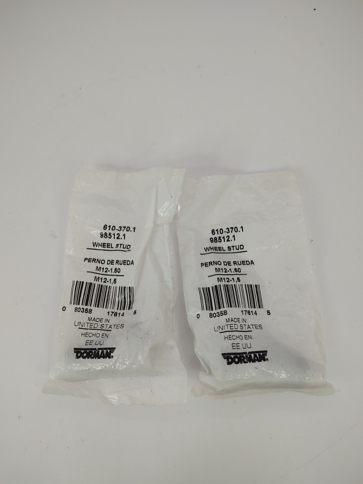 Dorman 610-370.1 / 610-370 Wheel Stud 98512.1 M12-1.50 Pack of 2