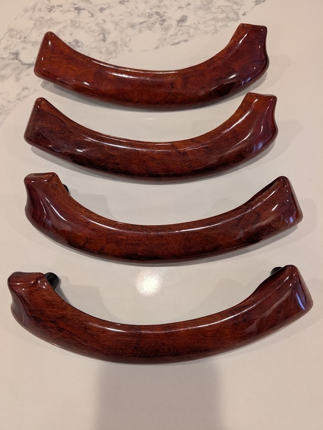 1994-1998 Saab 900 1999-2002 Saab 9-3 Walnut Wood Door Pulls Accessory 1994-1998 Saab 900 1999-2002 Saab 9-3 Walnut Wood Door Pulls Accessory
